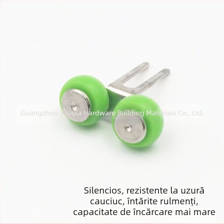 Ruloul ușii glisante cu rolă excentrică — carcasă metalică cu finisaj pulbere, anticoroziune, rază a canalului pentru frânghie 20 mm, sarcină maximă 50 kg