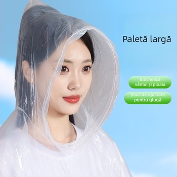 Poncho de ploaie din TPU, o singură folosință, pentru adulți, gros, lung, acoperire completă pentru călătorii și rafting