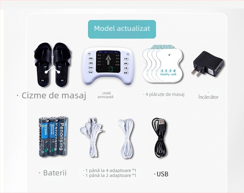 Masaj meridian cu două ieșiri, masaj cu impulsuri electronice, cu temporizator, alimentare USB/baterie/AC, model YSL-066, lansat în 2023