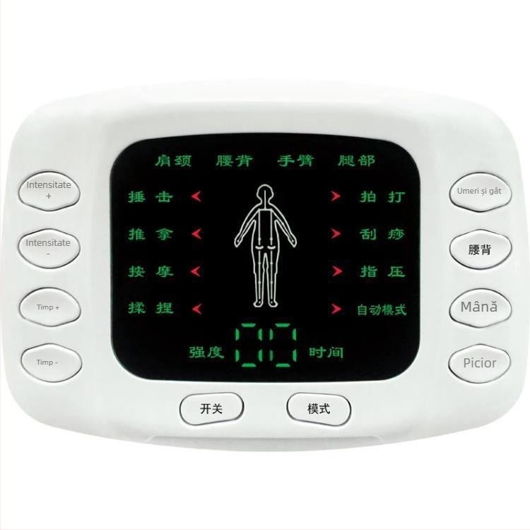 Masaj meridian cu două ieșiri, ecran, alimentare USB, pentru talie, șolduri, picioare, spate și tălpi, model XTK-018