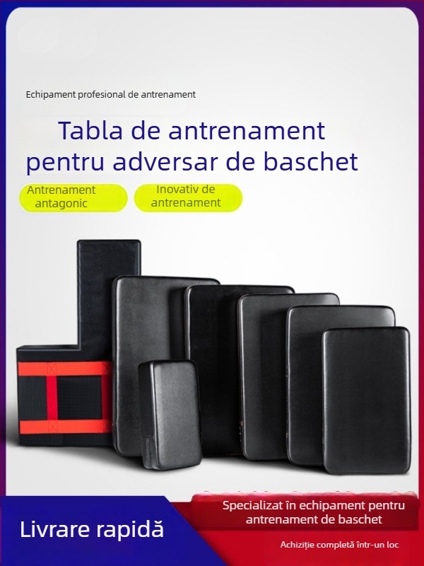 Planșă de antrenament baschet cu defender dummy pentru controlul aruncărilor — materiale: PVC, piele PU, bumbac perlat; marcă: Neli; personalizare logo disponibil