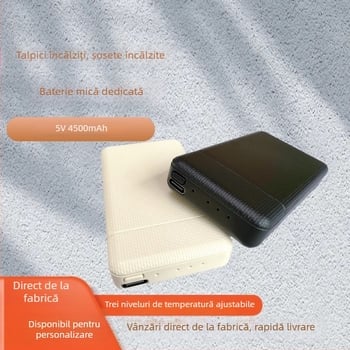 Tălpi încălzite pentru încălțăminte, cu reglaj în trei trepte al temperaturii, baterie de 4500mAh capacitate mare, alimentare USB, partea superioară din catifea, unisex