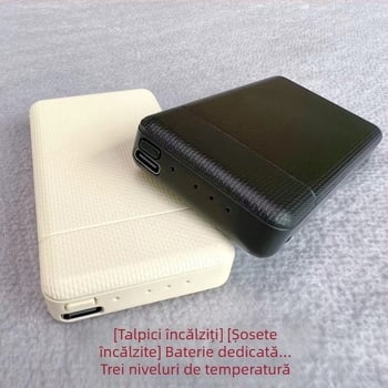 Tălpi încălzite pentru încălțăminte, cu reglaj în trei trepte al temperaturii, baterie de 4500mAh capacitate mare, alimentare USB, partea superioară din catifea, unisex