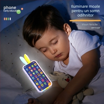 Telefon educațional pentru copii 4–6 ani – Telefon interactiv cu ecran tactil pentru învățare, baterie Li-ion reîncărcabilă, mesaje muzicale și jocuri părinte-copil