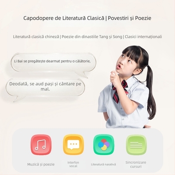 Robot educativ pentru copii – dispozitiv interactiv de învățare cu muzică/voce, aplicație mobilă, corp ABS, model M9, potrivit pentru copii 4–6 ani