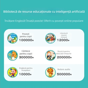 Robot educativ pentru copii – dispozitiv interactiv de învățare cu muzică/voce, aplicație mobilă, corp ABS, model M9, potrivit pentru copii 4–6 ani