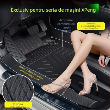 Covorașe de podea auto TPE cu acoperire totală pentru Xpeng P7, G6, G7, G9 și Mona+M03, potrivire pentru cinci locuri, personalizabile, fără logo
