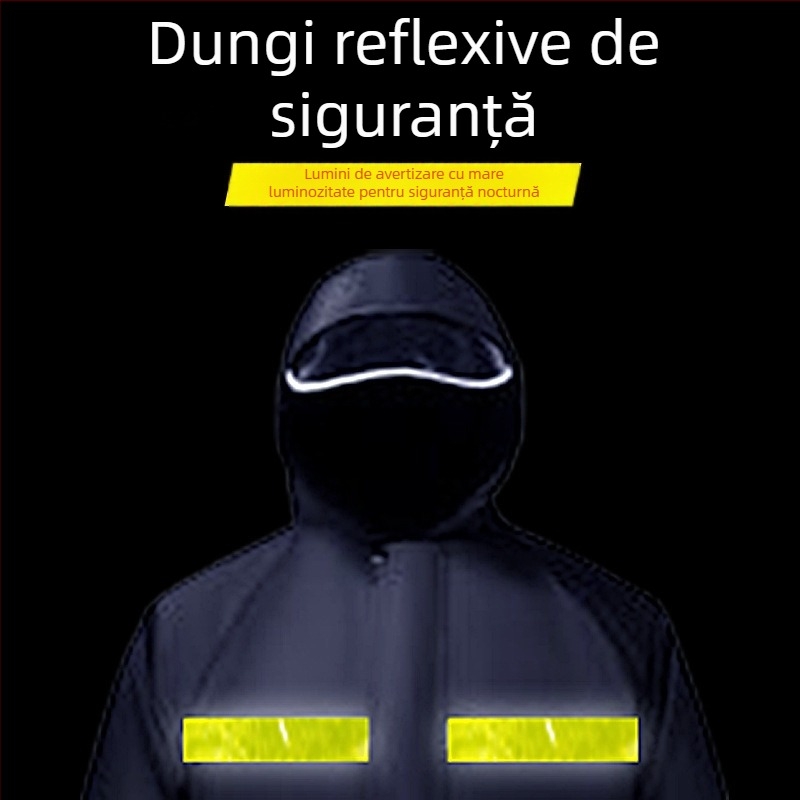 Poncho de ploaie cu model divizat, din stofă Oxford, gros, pentru motocicletă/vehicul electric, adult