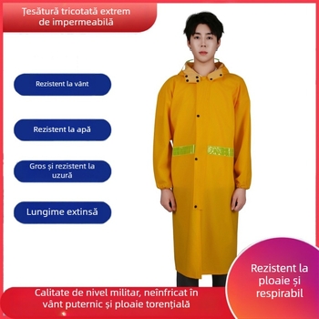 Combinezon impermeabil pentru motocicletă din material tricot gros, 0,35 mm grosime, strat PVC impermeabil, lungime extinsă