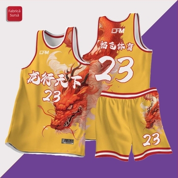 Set de jerseyuri de baschet cu imprimare digitală pe toată suprafața, pentru adulți, unisex, țesătură jacquard din poliester, 100% poliester, cod produs CF001