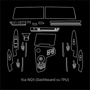 Folie de protecție interioară pentru ecranul de navigație și consola centrală - PET, rezistență la temperaturi înalte și scăzute, poziție: control central, universal aplicabil