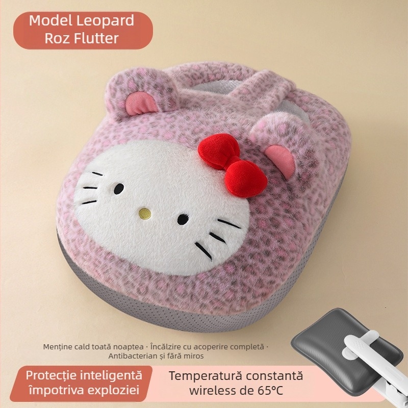 Încălzitor pentru picioare cu pungă de apă caldă din catifea, 220V, 400W, încărcare la priză, model YY-R801