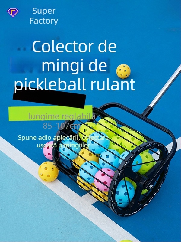 Mașină de colectat mingi de tenis de masă, portabilă, automată, antrenor pentru mai multe mingi (oțel inoxidabil)