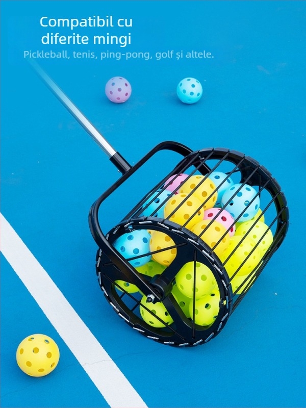 Mașină de colectat mingi de tenis de masă, portabilă, automată, antrenor pentru mai multe mingi (oțel inoxidabil)