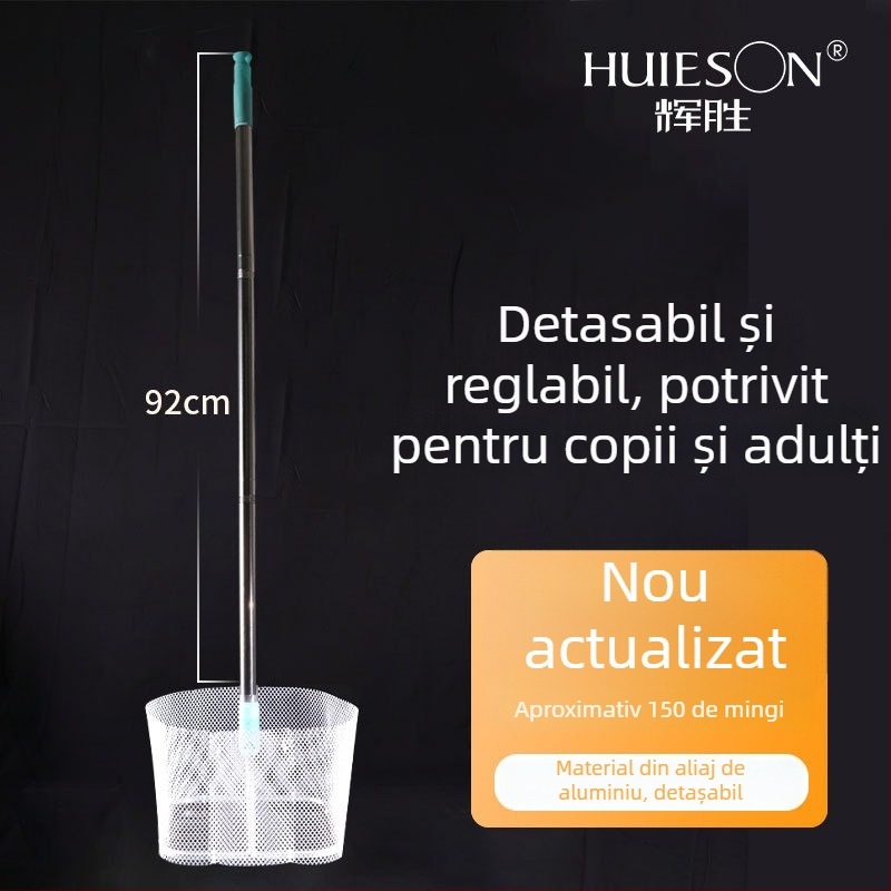 Mașină retractabilă pentru aruncarea și recuperarea mingilor de tenis de masă, colector portabil cu coș — nailon și aliaj de aluminiu, 0,44 kg, potrivită pentru tenis de masă și badminton