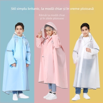 Poncho lung EVA pentru copii, impermeabil, pentru elevi, personalizare cu logo
