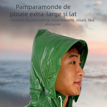 Pelerină de ploaie din PVC cu glugă, grosime mare, impermeabilă, pentru livrare și igienă la locul de muncă