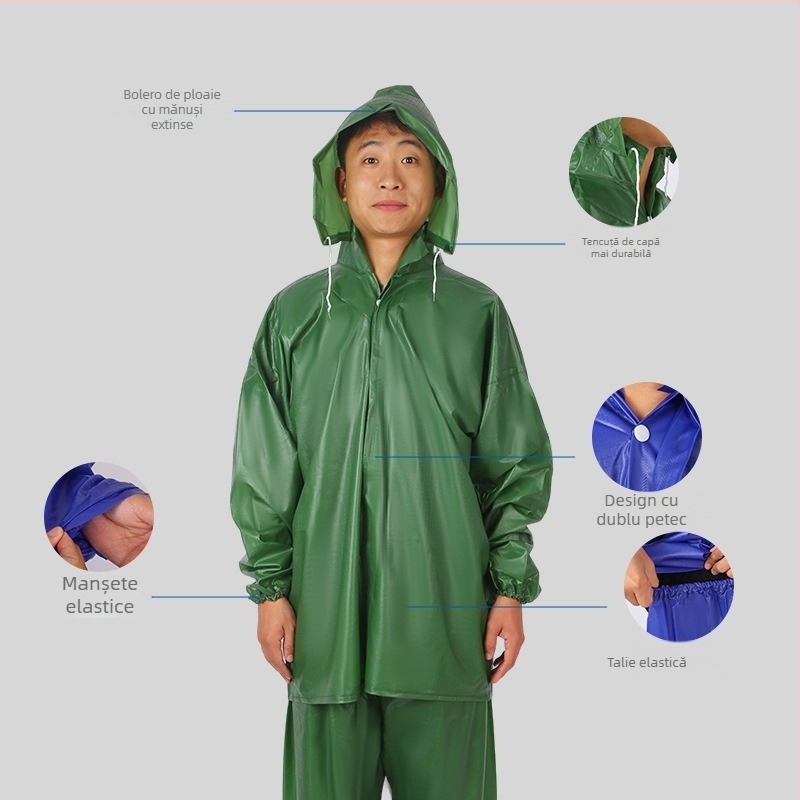 Pelerină de ploaie din PVC cu glugă, grosime mare, impermeabilă, pentru livrare și igienă la locul de muncă