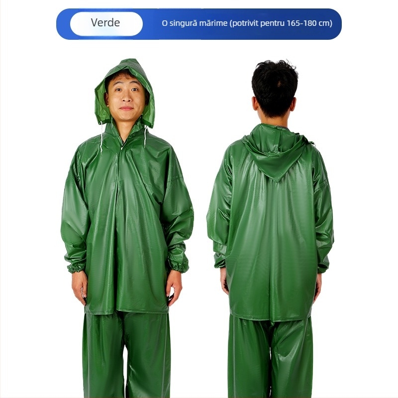Pelerină de ploaie din PVC cu glugă, grosime mare, impermeabilă, pentru livrare și igienă la locul de muncă