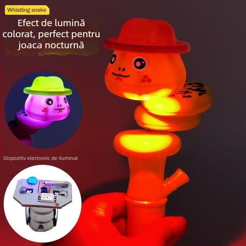 Șarpe învârtitor LED – jucărie pentru băieți și fete, din plastic, 14+ ani, luminează, relaxare