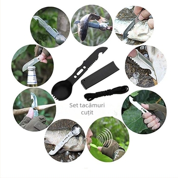 Kit de supraviețuire cu echipament SOS actualizat, set de aprindere și busolă de teren – Brand: Combo Titanium; Accesorii: fluier, pix, lanternă; Funcție: Aventură/Supraviețuire.