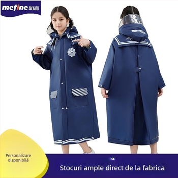 Poncho EVA pentru copii cu fermoar, stil militar, grosimea țesăturii 0,15 mm