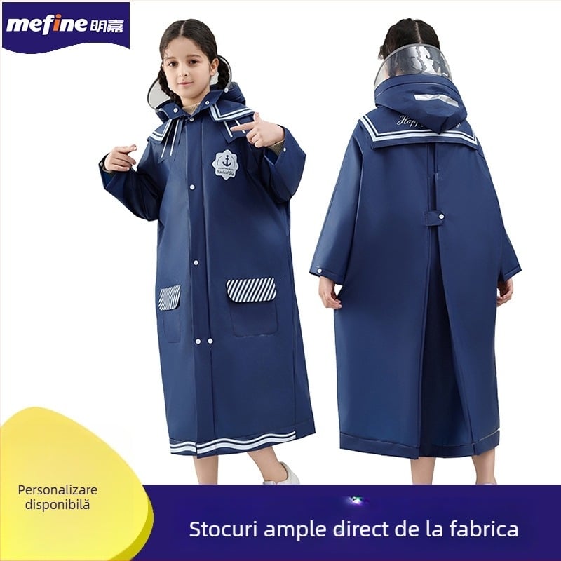 Poncho EVA pentru copii cu fermoar, stil militar, grosimea țesăturii 0,15 mm