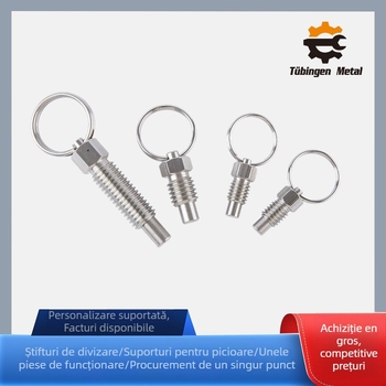 Tubingen Pin de indexare tip Pull-Tab, carcasă din oțel zincat, acționat de arc, buton de reglaj auto-blocant pentru poziționare, design segmentat