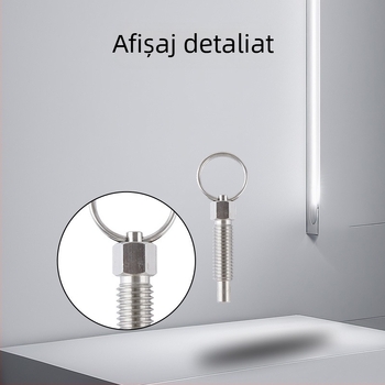 Tubingen Pin de indexare tip Pull-Tab, carcasă din oțel zincat, acționat de arc, buton de reglaj auto-blocant pentru poziționare, design segmentat