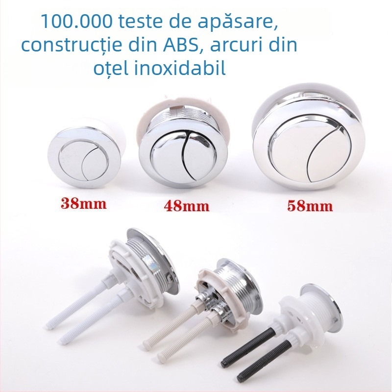 Buton dublu pentru rezervorul toaletei, material ABS, design modern minimalist