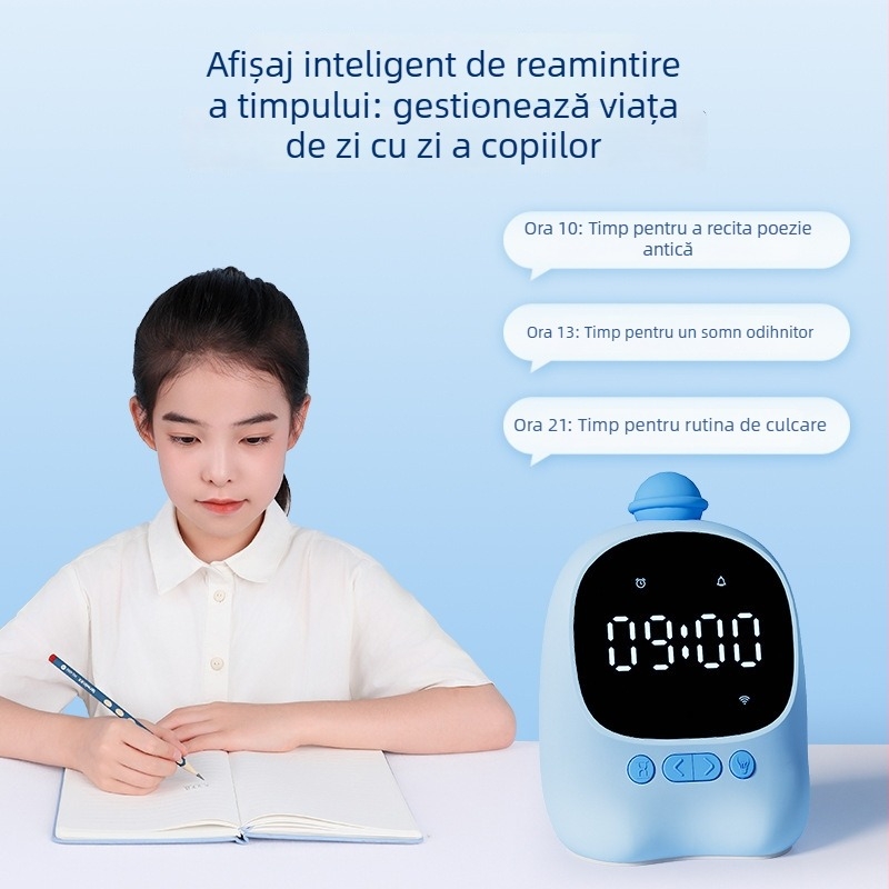 Ceas deșteptător astronomic educațional – afișaj LED digital, alimentat cu baterii, timp mondial, alarmă, iluminare de noapte