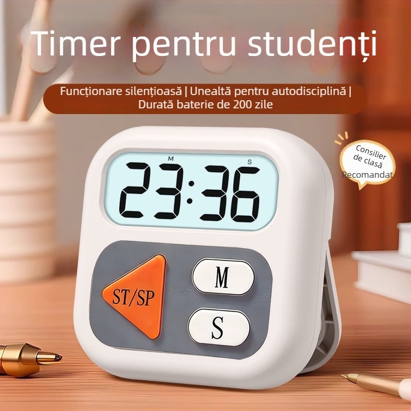 Ceas deșteptător Deoulai cu LED, mișcare electronică, carcasă ABS, alimentare cu baterie uscată