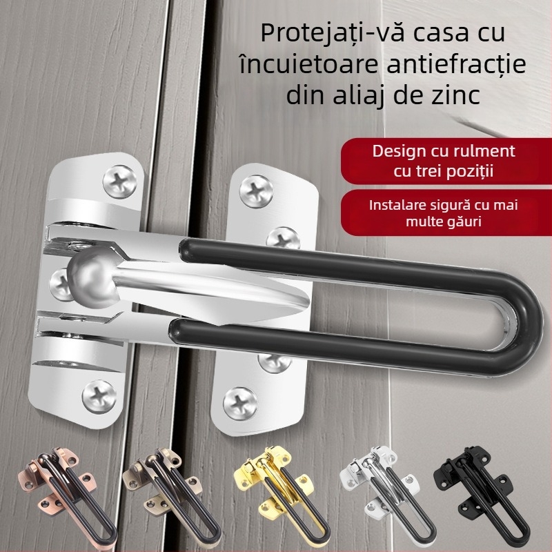 Încuietoare antifurt pentru ușă, model 32, aliaj de zinc, finisaj cu textură de sârmă, stil modern