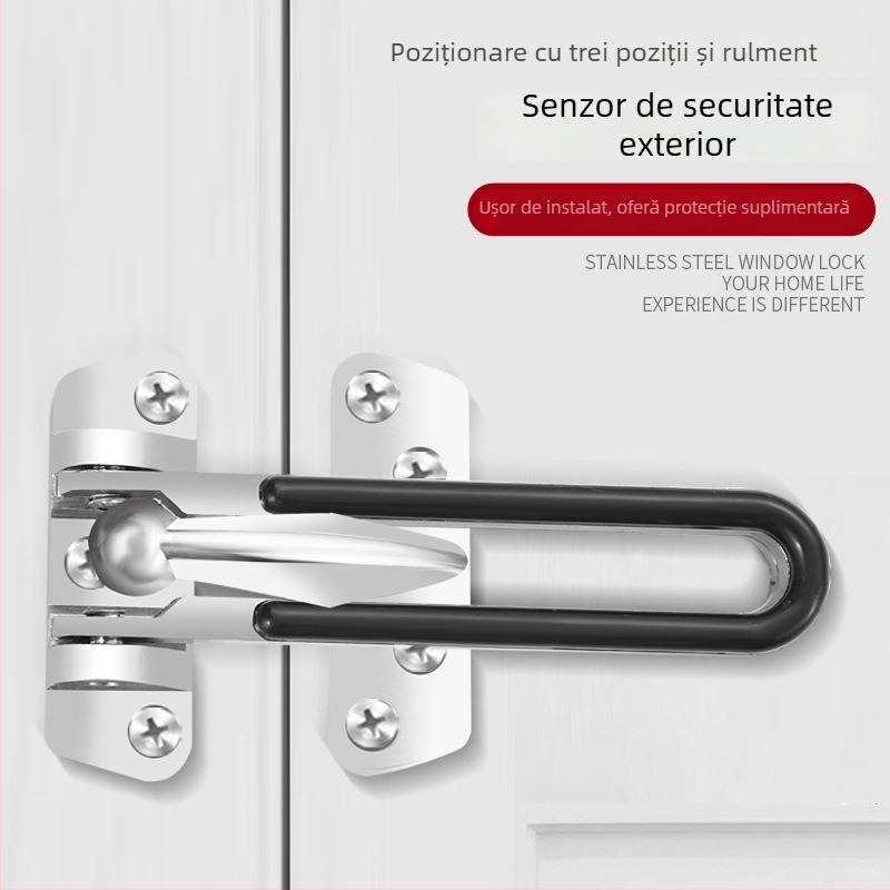 Încuietoare antifurt pentru ușă, model 32, aliaj de zinc, finisaj cu textură de sârmă, stil modern