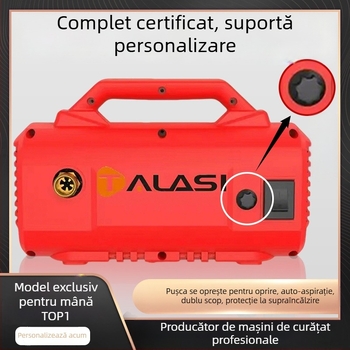 Mașină de spălat auto pentru uz casnic, înaltă presiune, 220V, 1200W, presiune maximă 100 bar, debit 9 L/min, model T06