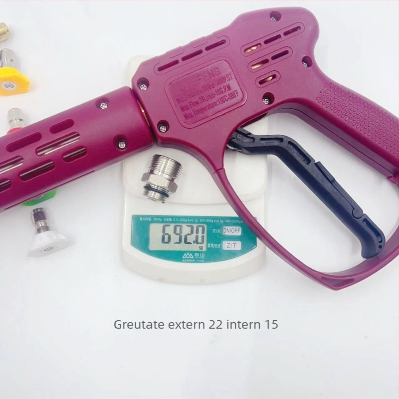 Pistol de spălat auto cu presiune înaltă, cap din cupru, mâner din plastic, greutate 2 kg