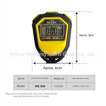 Cronometru electronic de sport cu carcasă ABS, suprafață anti-derapare, greutate 27 g, model BF-808