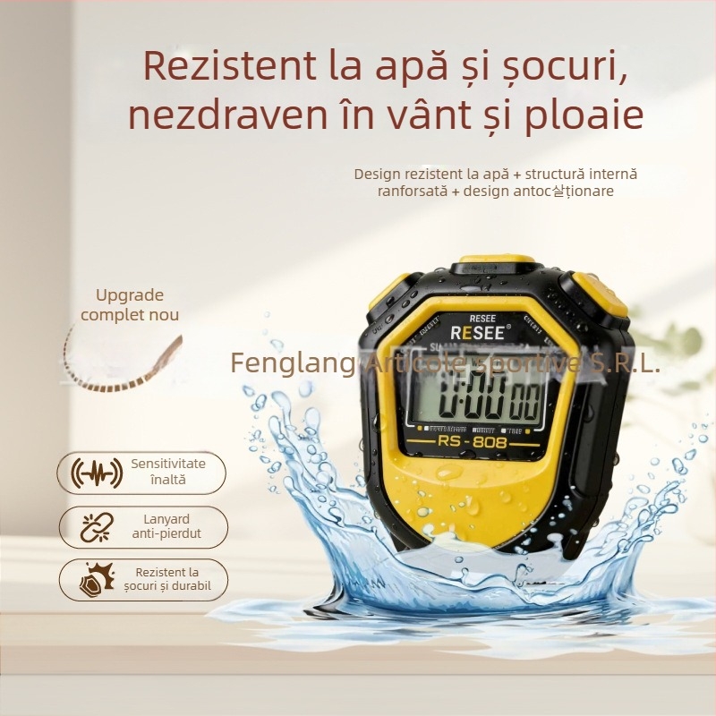 Cronometru electronic de sport cu carcasă ABS, suprafață anti-derapare, greutate 27 g, model BF-808
