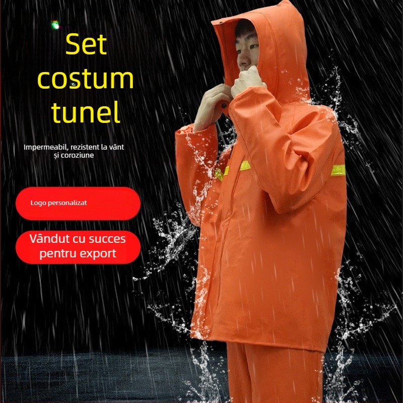 Poncho de ploaie PVC, impermeabil 0.55 mm, stil profesional pentru furtună, personalizare disponibilă, posibilitatea adăugării logo-ului