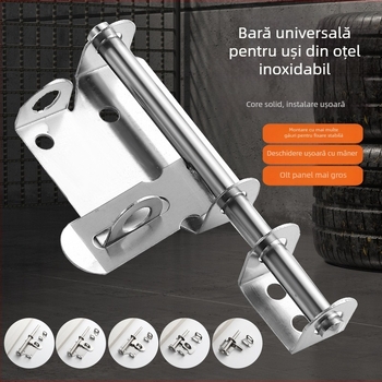 Mecanism de închidere pentru ușă din oțel inoxidabil, finisaj satinat, stil modern, pentru montaj stânga/dreapta