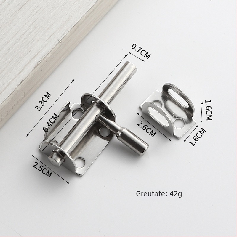 Mecanism de închidere pentru ușă din oțel inoxidabil, finisaj satinat, stil modern, pentru montaj stânga/dreapta