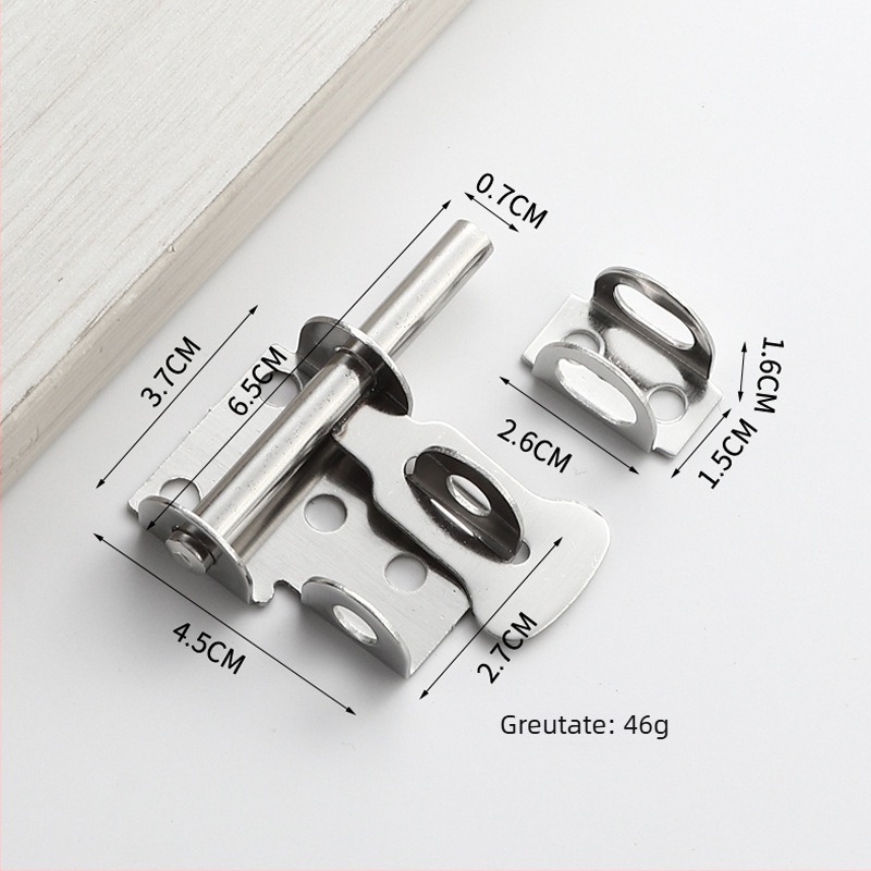 Mecanism de închidere pentru ușă din oțel inoxidabil, finisaj satinat, stil modern, pentru montaj stânga/dreapta