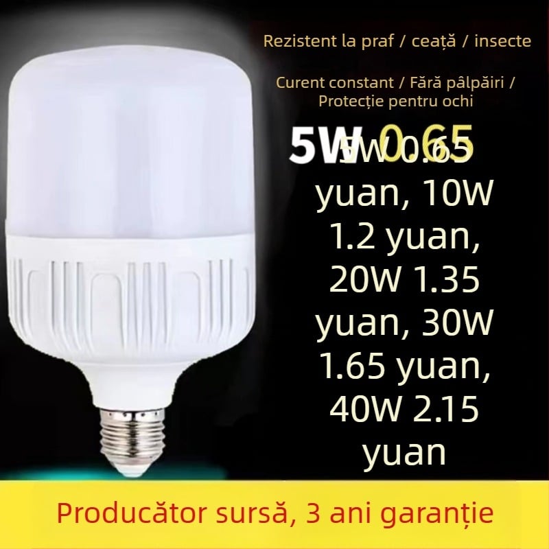 Bec LED cu priză E27, 220V, protecție IP43, durată de viață 100000 h