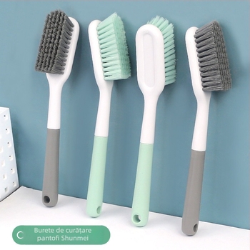 Perie pentru încălțăminte cu mâner lung, peri dure, impermeabilă, material fleece