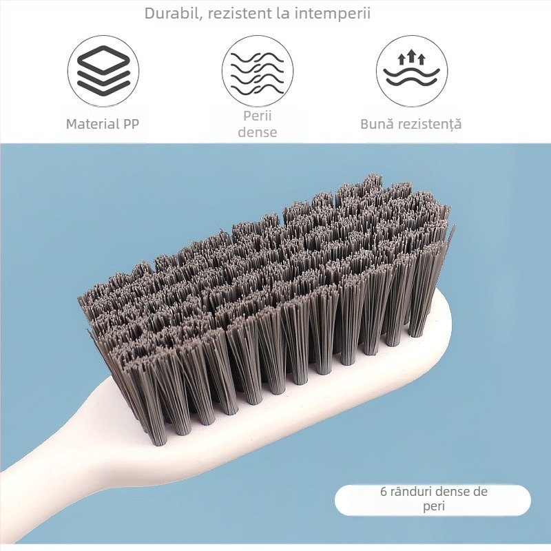 Perie pentru încălțăminte cu mâner lung, peri dure, impermeabilă, material fleece