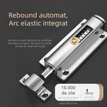 Încuietoare automată cu bolt cu arc pentru ușă - oțel inoxidabil, finisaj electroplacat, model: Altul