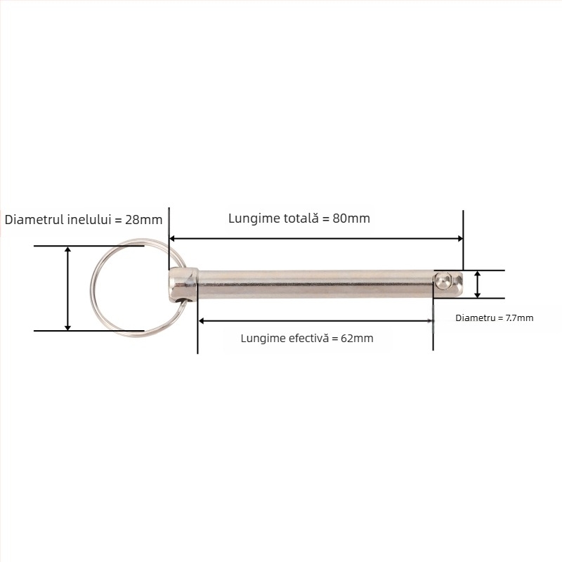 Pin de eliberare rapidă cu bilă din A3 oțel, tip inel rotund, standard Gb 882, pentru poziționare în utilaje industriale