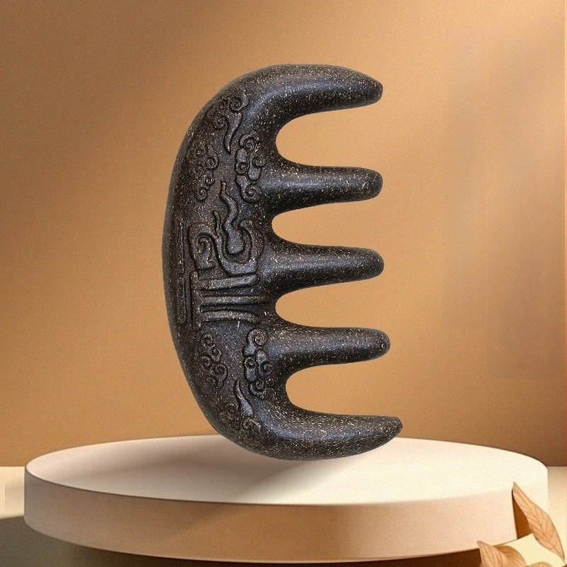 Pieptene din lemn cu Polygonum multiflorum pentru masajul scalpului și stimularea meridianelor – Medicina tradițională chineză