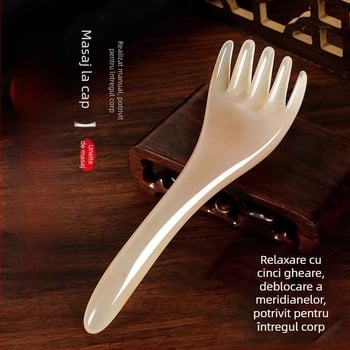 Masajor pentru cap cu cinci gheare – bambus, logo tipărit