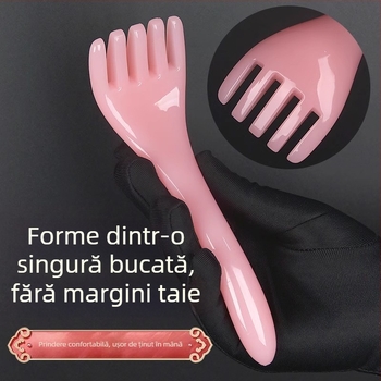 Masajor pentru cap cu cinci gheare – bambus, logo tipărit